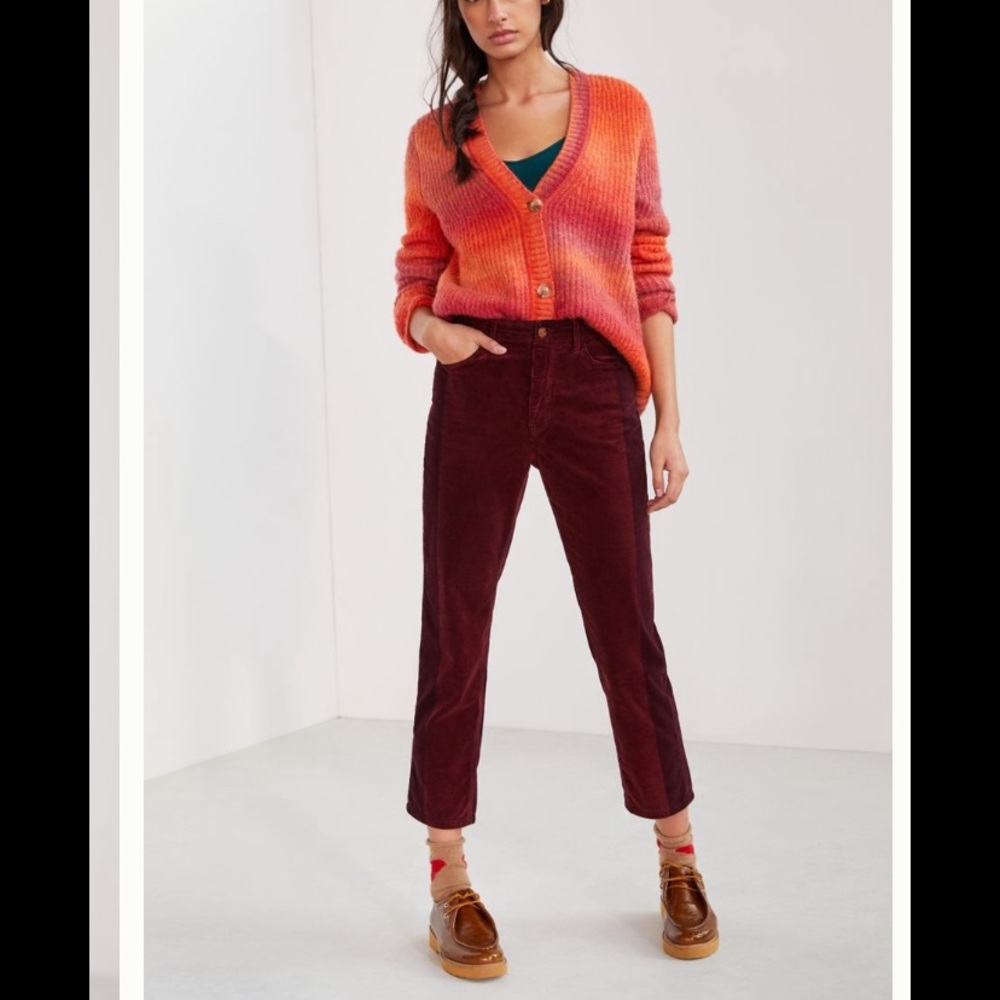 Anthropologie Burgundy Corduroy Ankle Pants - Picture 4 of 8